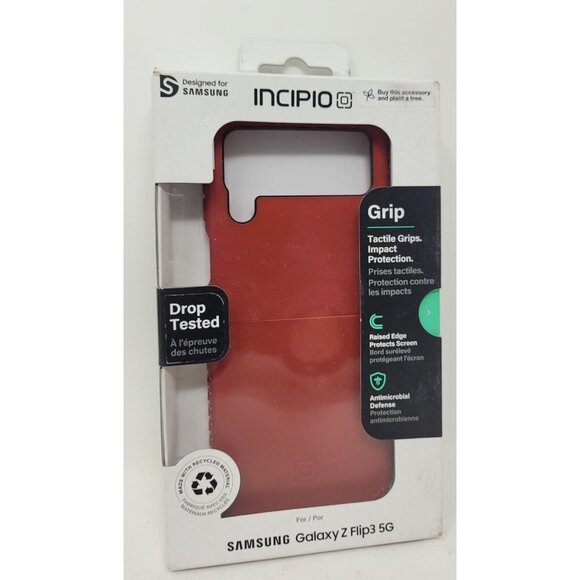 Incipio Grip Series Case for Samsung Galaxy Z Flip3 5G, Red - Authentic - Picture 1 of 3